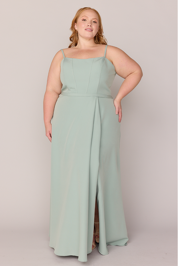 olive green crepe dress Sage Green Long Wrap Crepe Dress, Bridesmaid Dress, Wedding Guest Dress, Formal Dress, Cocktail Dress, Evening Dress, Ruffle Dress