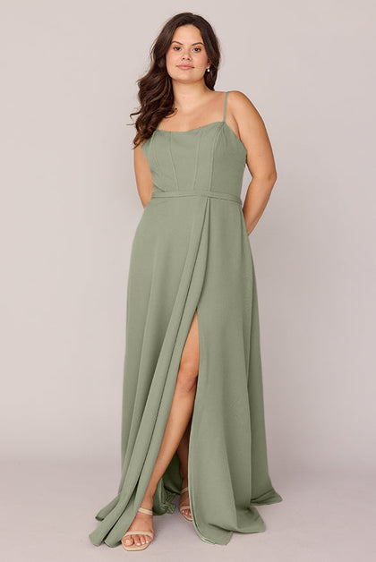 Nova Crepe Dress | Made To Order | Moss
