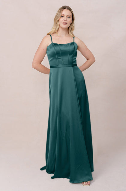 Nova Satin Dress | Made To Order | Emerald