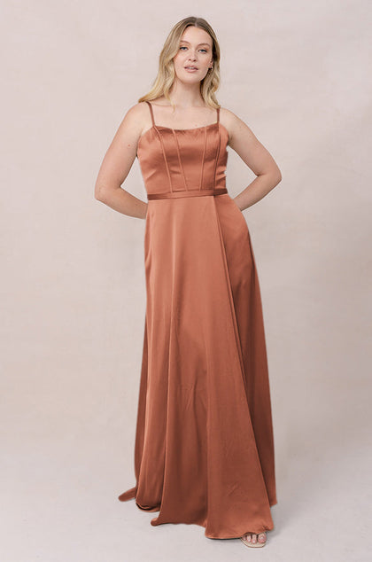 Nova Satin Dress | Made To Order | Copper