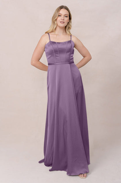 Nova Satin Dress | Made To Order | Dusty Plum