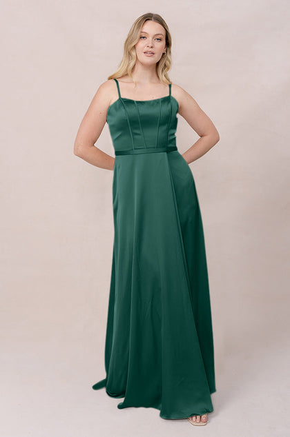 Nova Satin Dress | Made To Order | Emerald