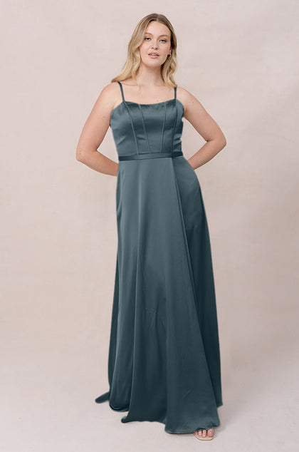 Nova Satin Dress | Made To Order | Eucalyptus