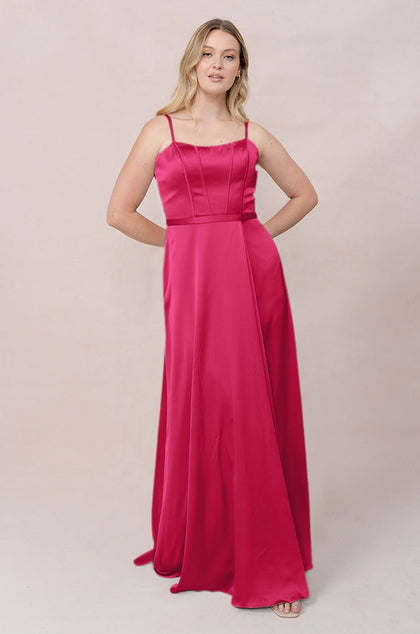 Nova Satin Dress | Made To Order | Hot Pink