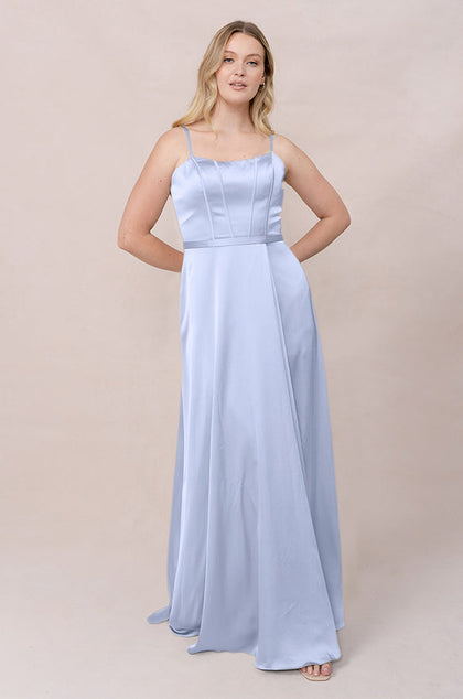 Nova Satin Dress | Made To Order | Periwinkle