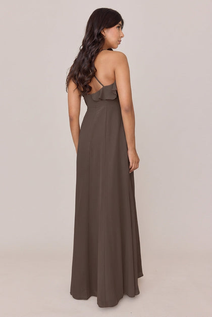 Paloma Chiffon Dress | Made To Order | Espresso
