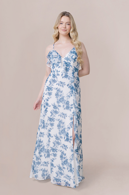 Model: Sydney; Size: 10; Color: Dusty Blue Bouquet