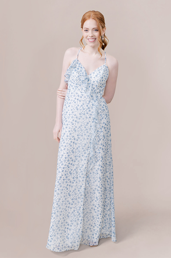 Paloma Chiffon Floral Print Dress | Made To Order Blushing Bride Bouquet Paloma Chiffon Floral Print Dress | Made To Order Blushing Bride Bouquet