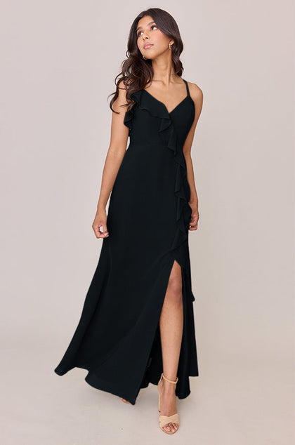 Paloma Chiffon Dress | Made To Order | Black