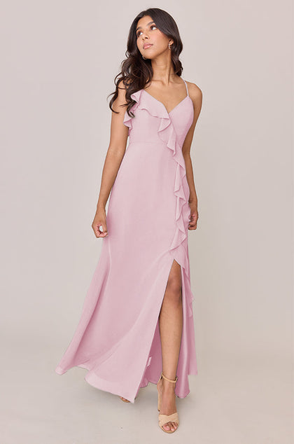 Paloma Chiffon Dress | Made To Order | Blush Pink