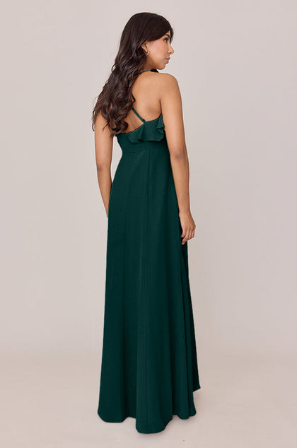 Paloma Chiffon Dress | Made To Order | Emerald