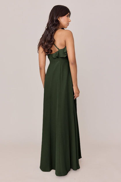 Paloma Chiffon Dress | Made To Order | Deep Olive