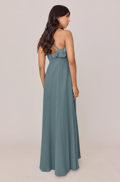 Paloma Chiffon Dress | Made To Order | Eucalyptus