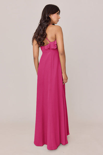 Paloma Chiffon Dress | Made To Order | Hot Pink