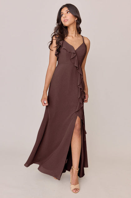 Paloma Chiffon Dress | Made To Order | Mahogany