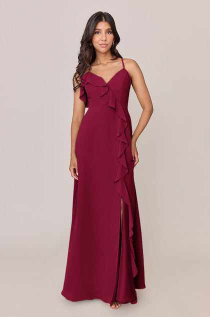 Paloma Chiffon Dress | Made To Order | Marsala