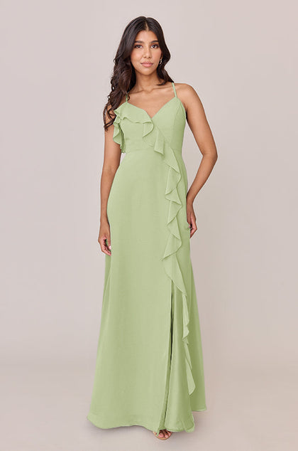 Paloma Chiffon Dress | Made To Order | Matcha