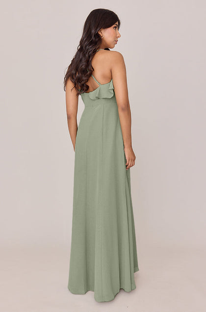 Paloma Chiffon Dress | Made To Order | Moss
