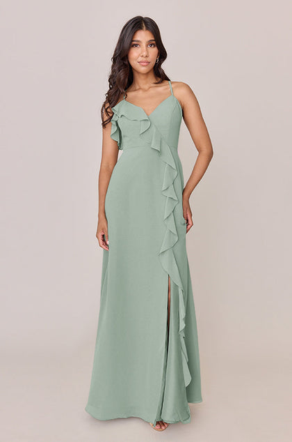 Paloma Chiffon Dress | Made To Order | Sage