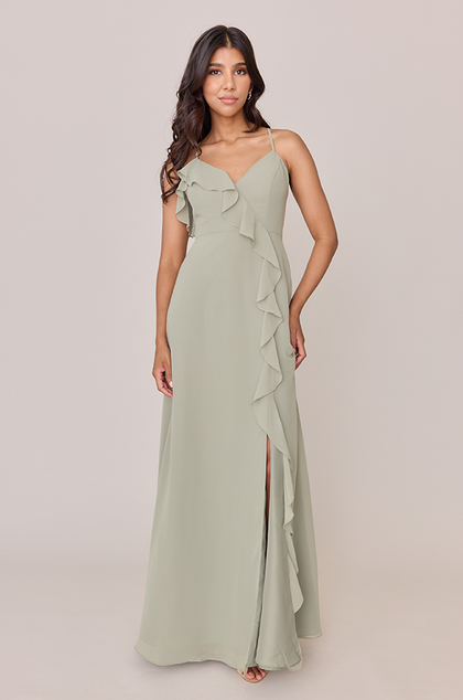 Paloma Chiffon Dress | Made To Order | Sage