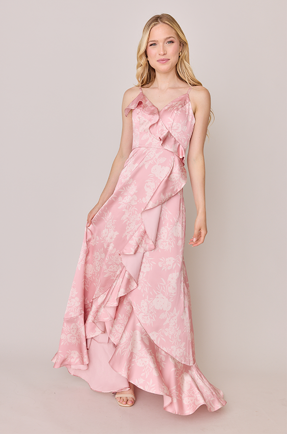 Paloma Satin Floral Print Dress Paloma Satin Floral Print Dress