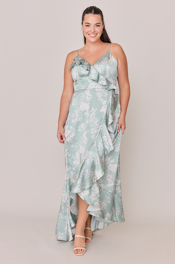 Paloma Satin Floral Print Dress Paloma Satin Floral Print Dress