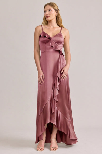 Paloma Satin Dress | Made To Order | Raspberry