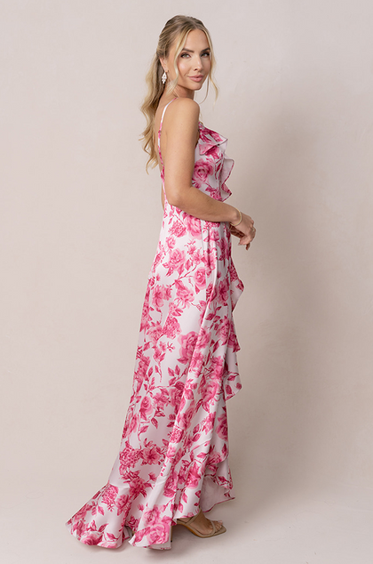 Model: Britt; Size: 4; Color: Hot Pink Garden