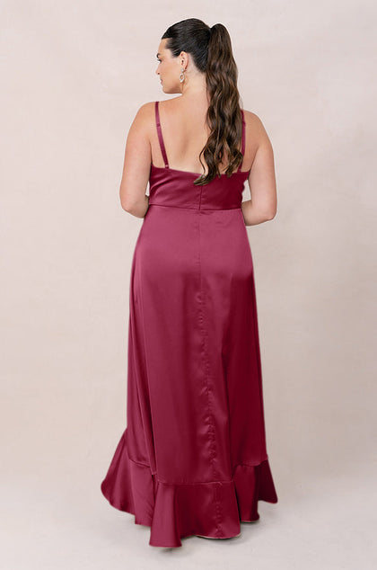 Paloma Satin Dress | Made To Order | Berry