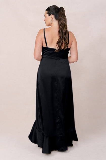 Paloma Satin Dress | Made To Order | Black