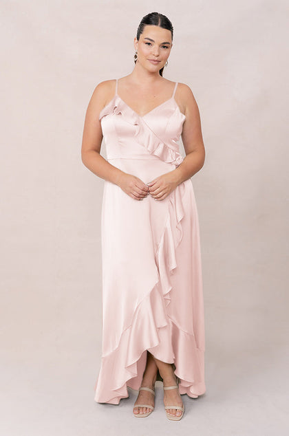Paloma Satin Dress | Made To Order | Blush