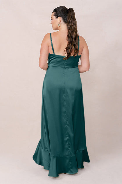 Paloma Satin Dress | Made To Order | Classic Emerald