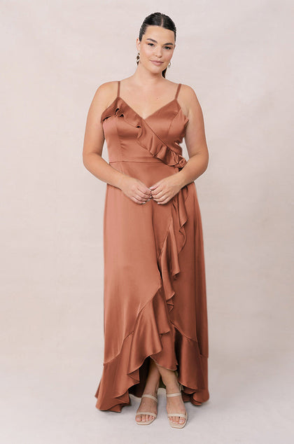 Paloma Satin Dress | Made To Order | Copper