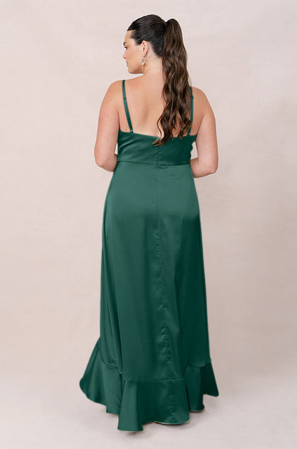 Paloma Satin Dress | Made To Order | Emerald