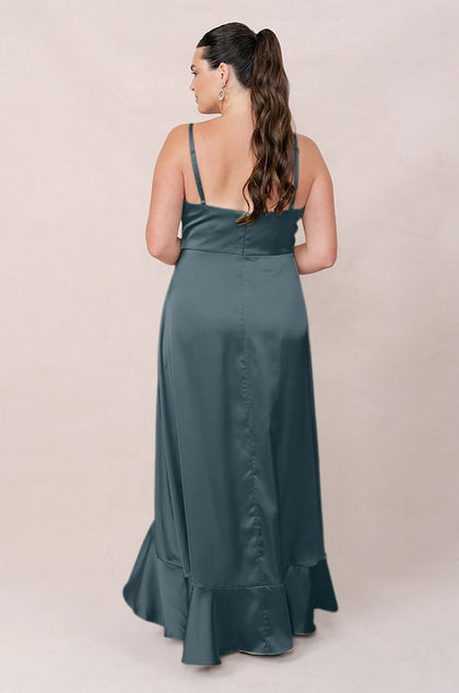 Paloma Satin Dress | Made To Order | Eucalyptus