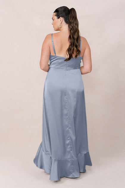 Paloma Satin Dress | Made To Order | French Blue