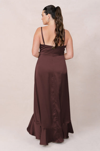 Paloma Satin Dress | Made To Order | Mahogany