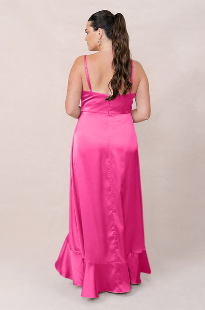 Paloma Satin Dress | Made To Order | Malibu Pink
