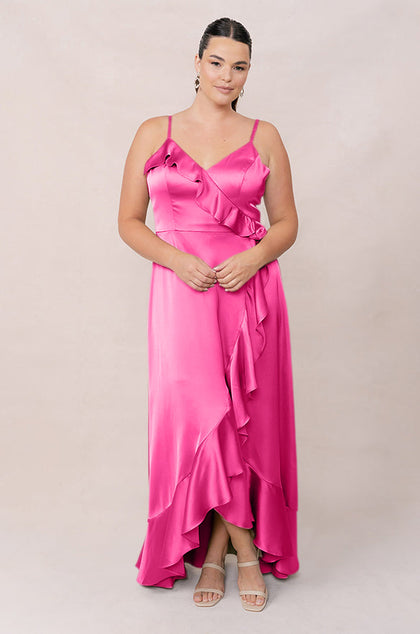 Paloma Satin Dress | Made To Order | Malibu Pink