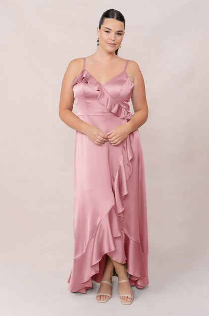 Paloma Satin Dress | Made To Order | Rosette