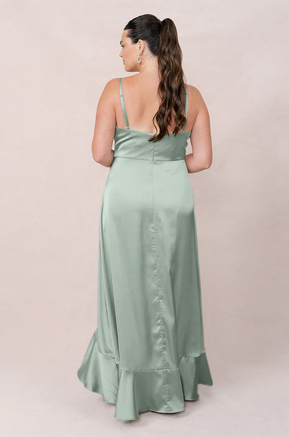 Paloma Satin Dress | Made To Order | Sage