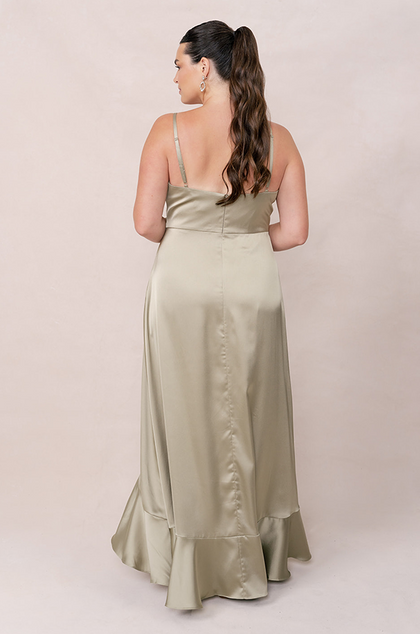 Paloma Satin Dress | Made To Order | Silver Sage