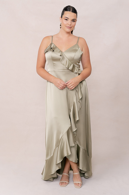 Paloma Satin Dress | Made To Order | Silver Sage