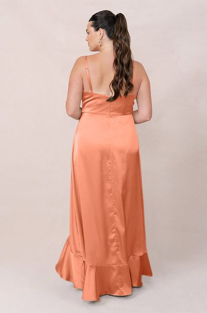 Paloma Satin Dress | Made To Order | Tangerine