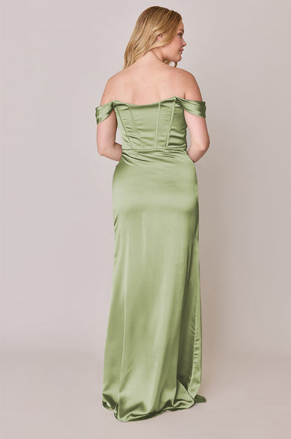 Paris Satin Dress | Made To Order | Matcha