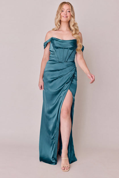Paris Satin Dress | Made To Order | Turquoise