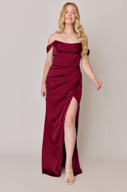 Paris Satin Dress | Made To Order | Berry