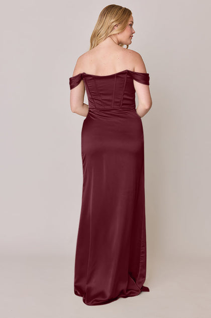 Paris Satin Dress | Made To Order | Cabernet