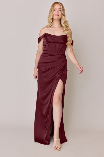 Paris Satin Dress | Made To Order | Cabernet