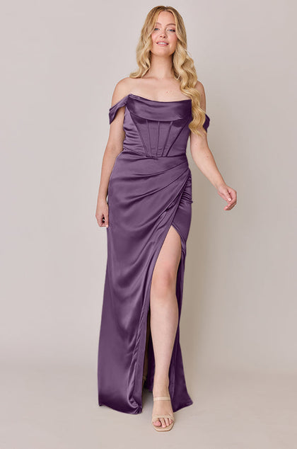 Paris Satin Dress | Made To Order | Dusty Plum